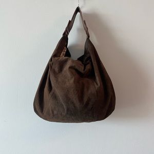 Elegant Brown Suede Hobo Bag